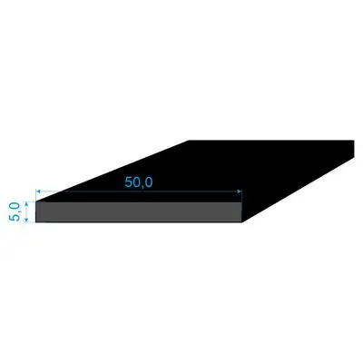 0596055 Pryžový profil 5x50mm, EPDM 70°Sh obdélníkový Objednat Nyní